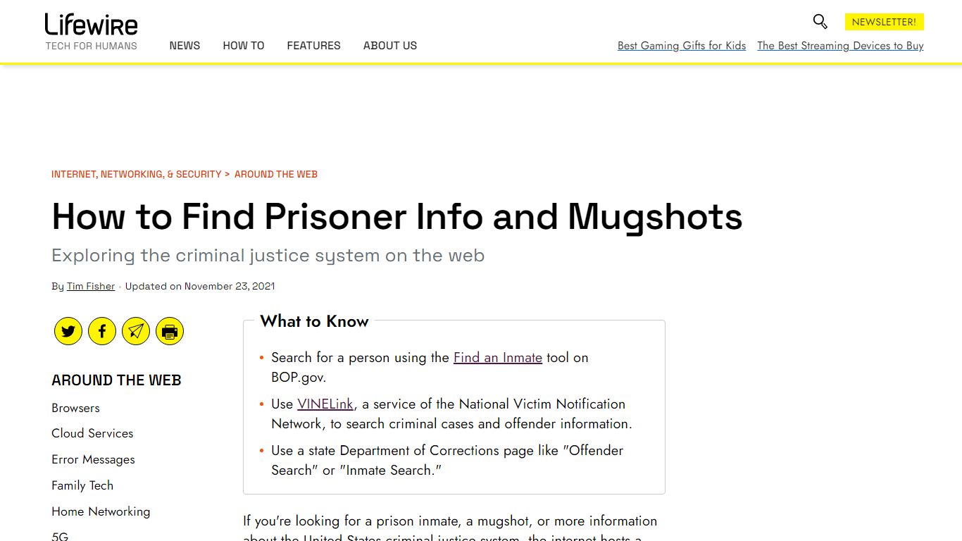 How to Find Prisoner Info and Mugshots - Lifewire